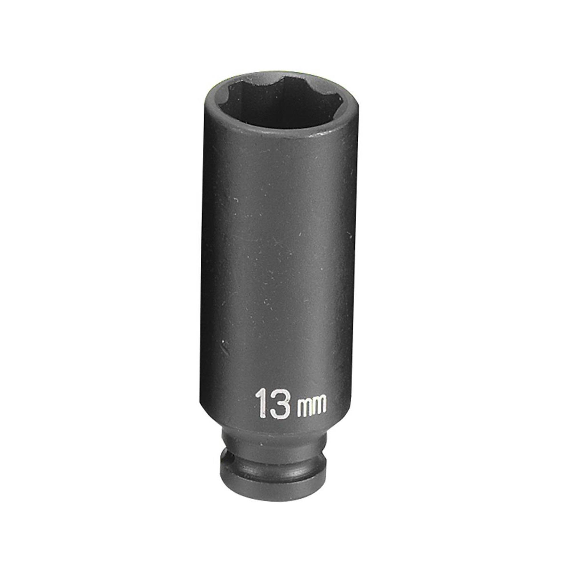 Grey Pneumatic Impact Socket — 13mm, 1/4in. Drive, 6-Point, Deep, Model# GRE913MDS